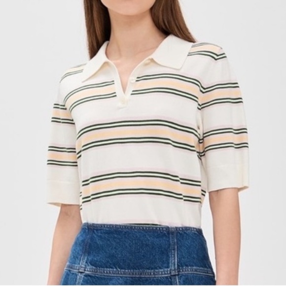 Reformation Campbell Cotton Polo Sweater Size XS